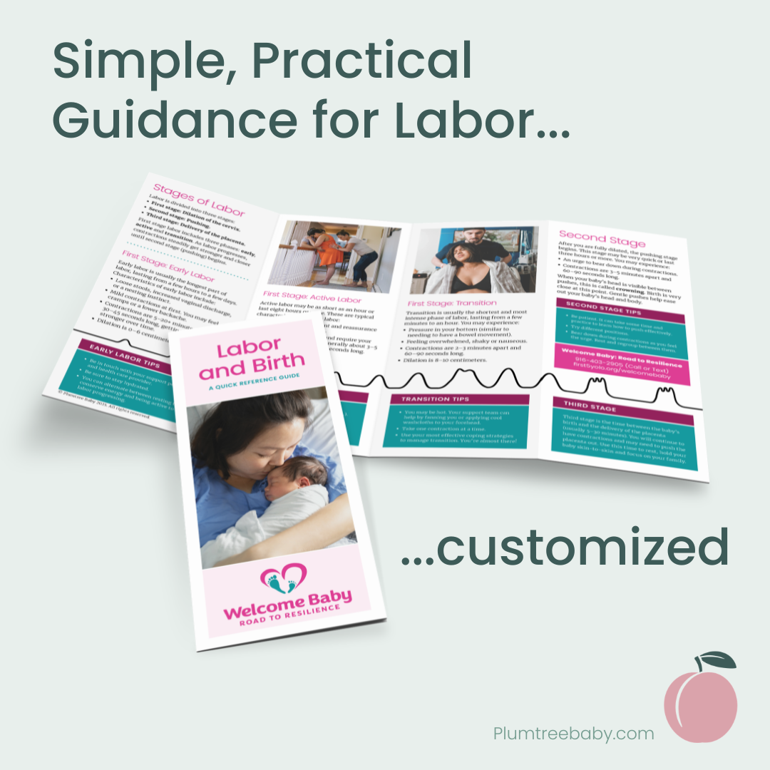 Labor and Birth Reference Guides - Branded-Handout-Plumtree Baby