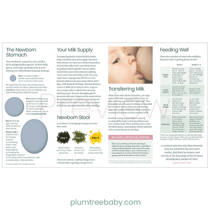 Nursing Your Baby Quick Reference Guides - Pack of 50-Handout-Plumtree Baby