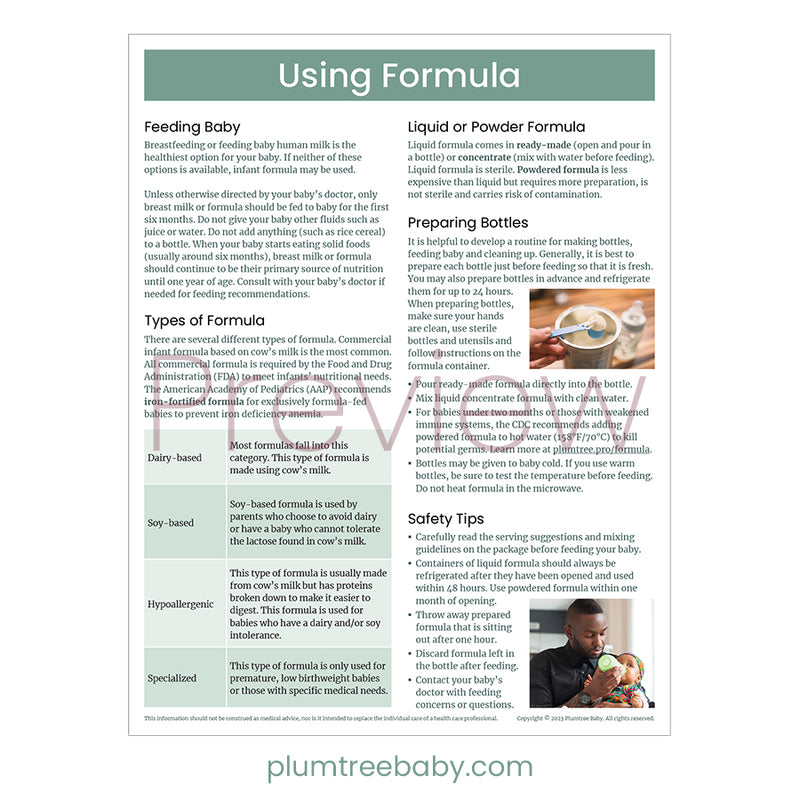 Formula and Bottle-Feeding Handouts - Pack of 50-Handout-Plumtree Baby