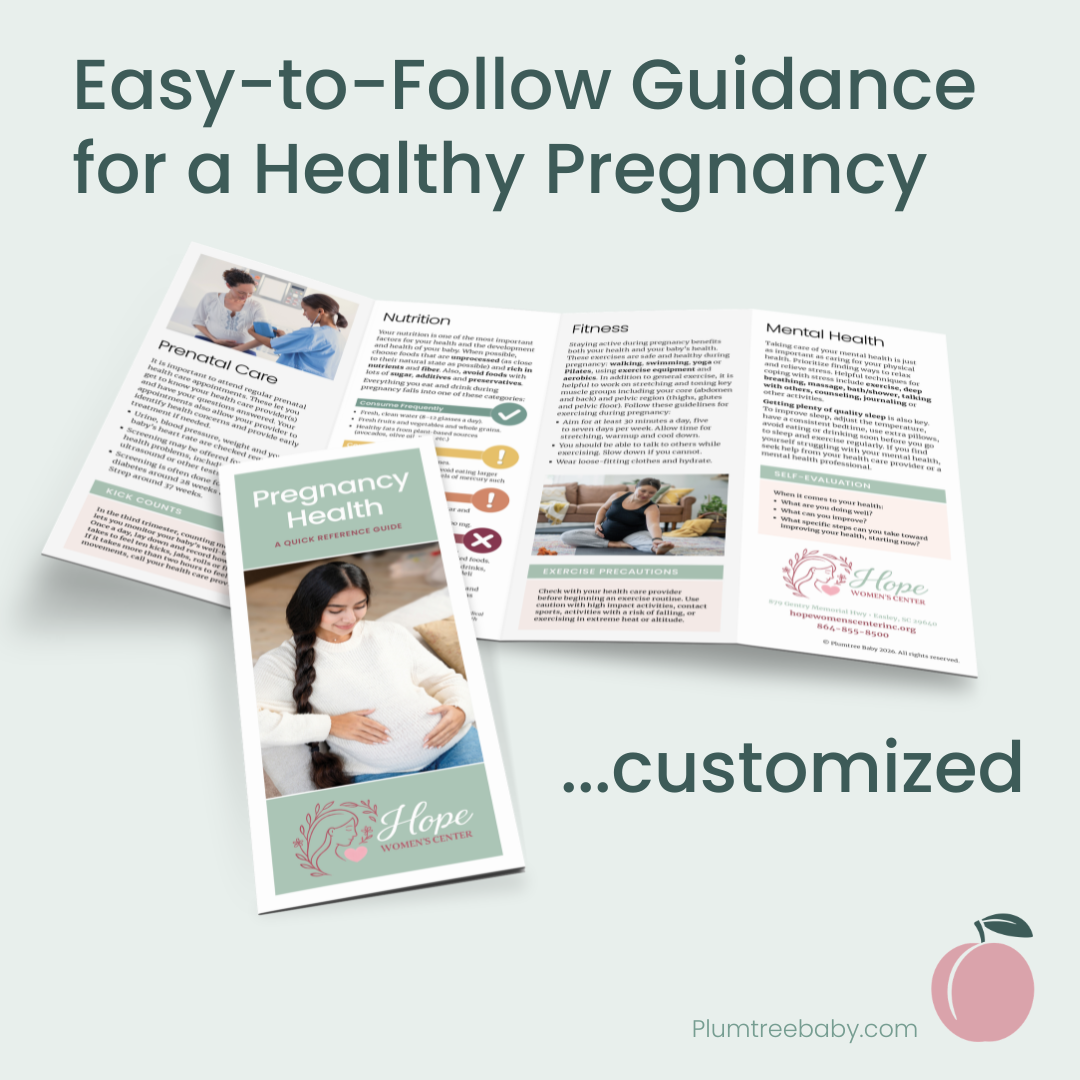 Pregnancy Health Reference Guides - Branded-Handout-Plumtree Baby