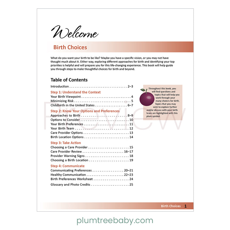 Birth Choices Booklet-Book-Plumtree Baby