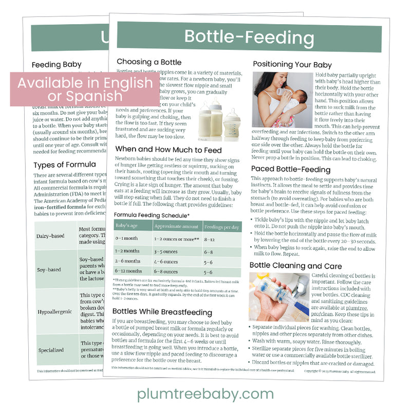 Formula and Bottle-Feeding Handouts - Pack of 50-Handout-Plumtree Baby